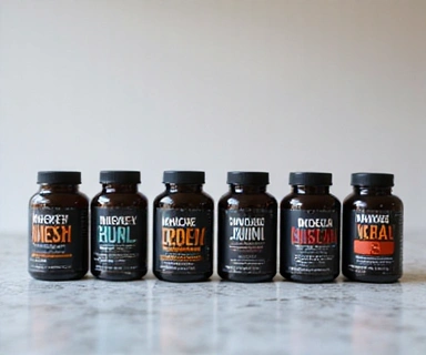 A collection of men's supplements bottles, showcasing health and vitality.